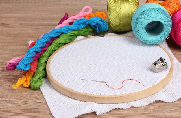 Hoop with colorful embroidery
